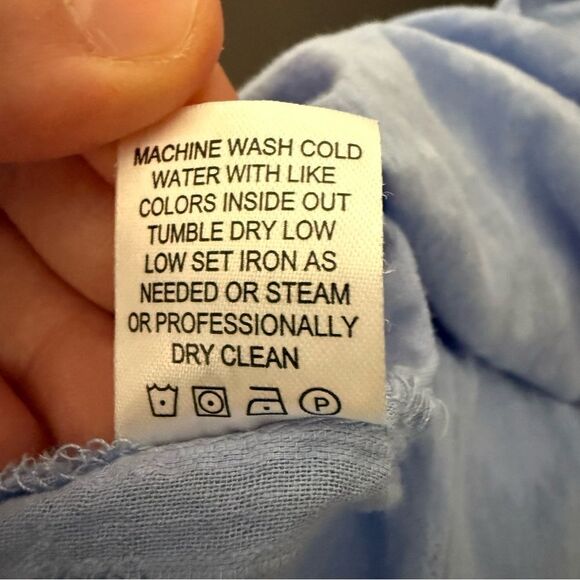 Hester & Orchard Shirt Top Womens XL Blue Sleeveless Eyelet Lightweight Cottage - Picture 10 of 12